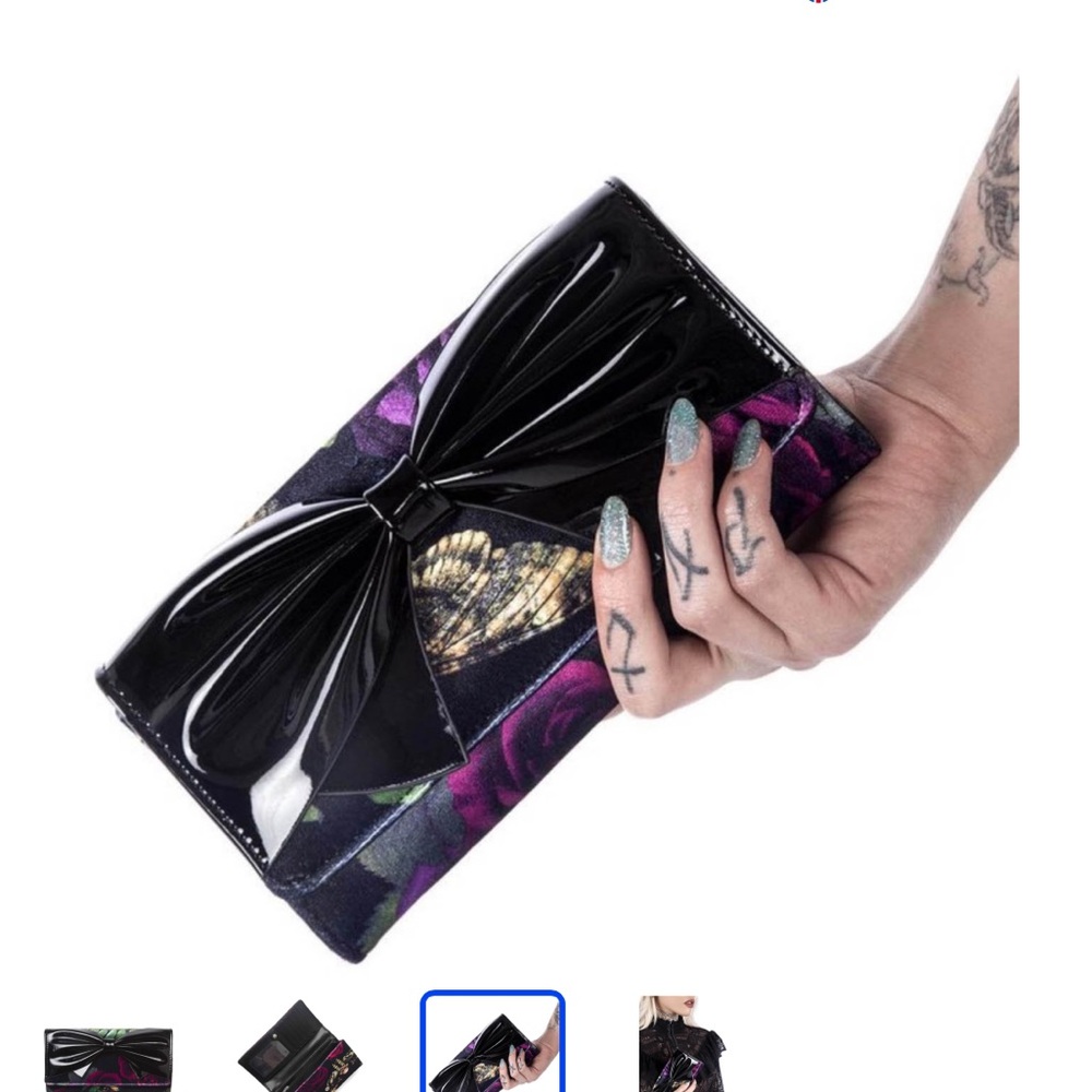 Killstar Black and Purple Floral Clutch - Picture 3 of 7
